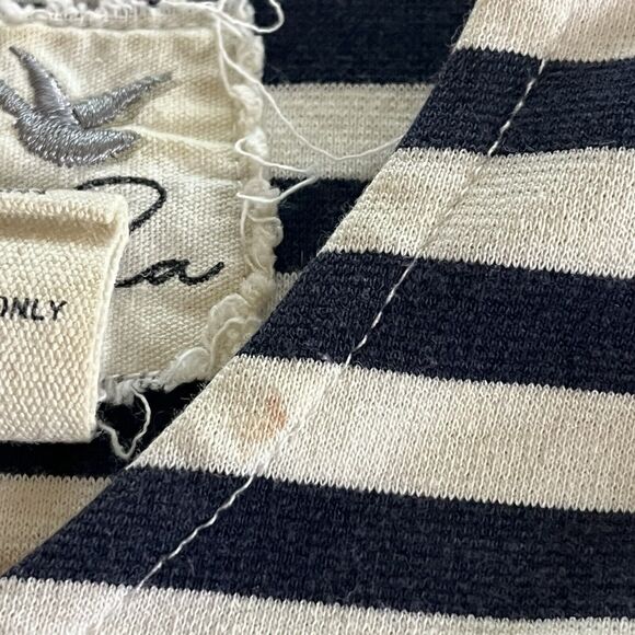 Tabitha Womens Striped Knit 3/4 Sleeve Stretch Cotton Dress Pockets Mini sz 6 - Picture 16 of 16